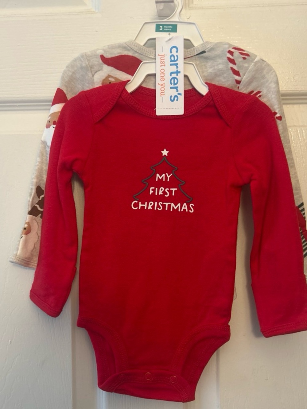 Carter's Red "My First Christmas" Long-Sleeve Baby One-Piece